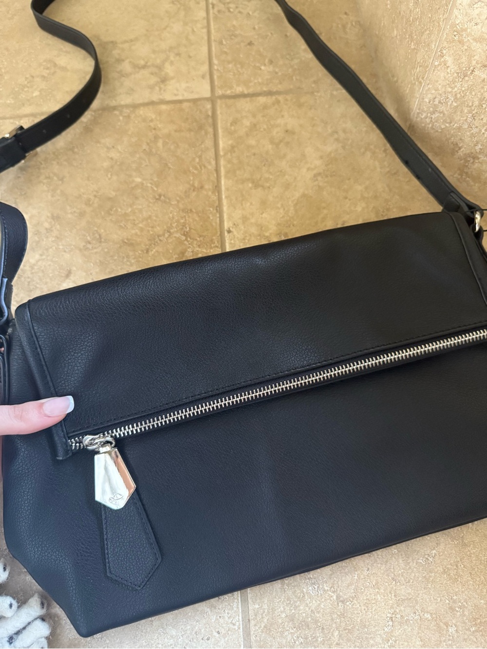 Black Leather Crossbody Bag